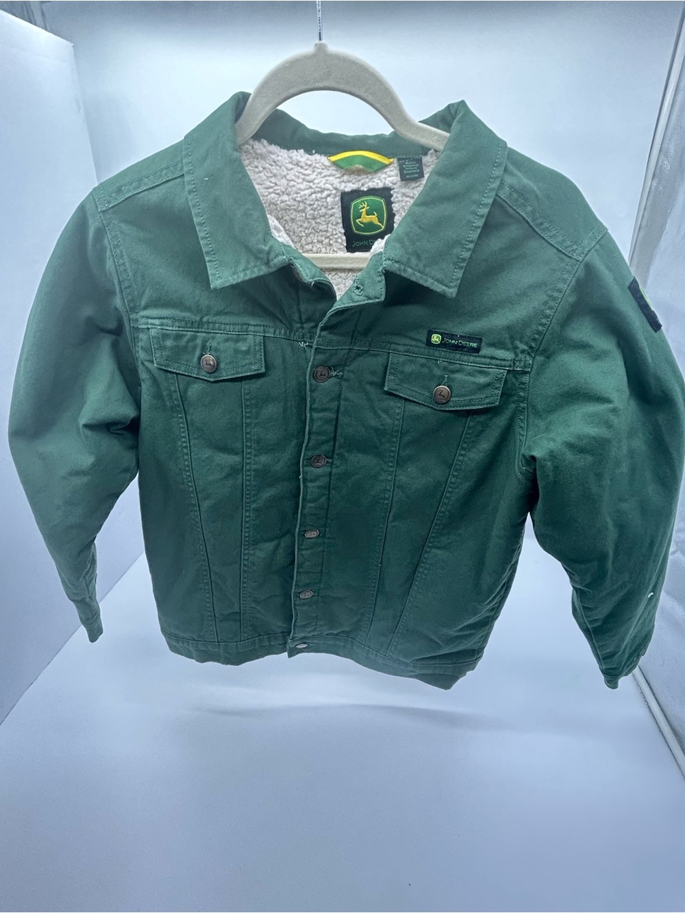 John Deere Boys Green Sherpa-Lined Jean Jacket  XL(14-16)